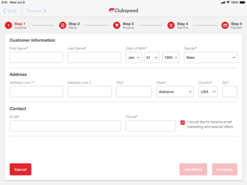 New Customer Information Empty